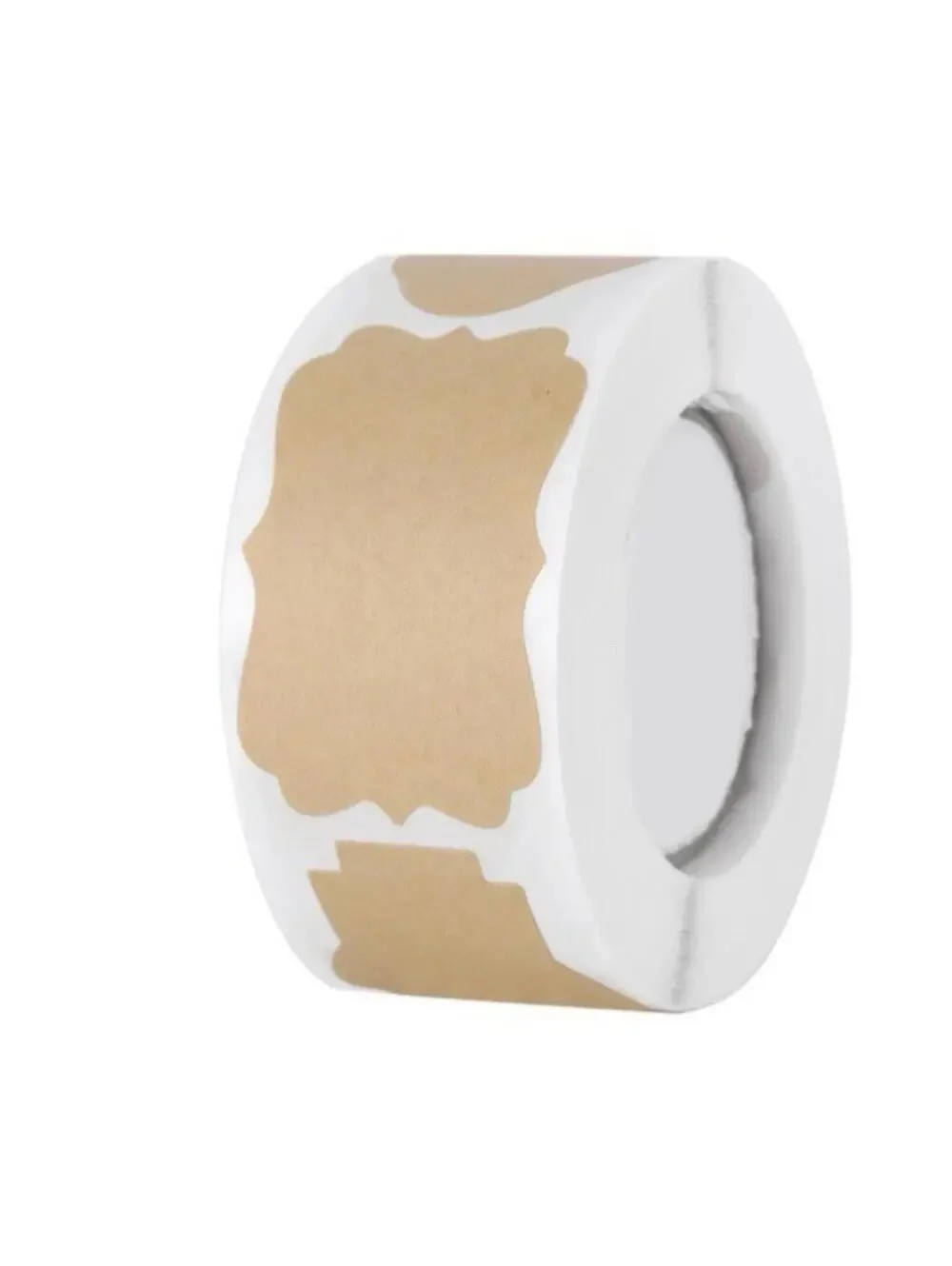 Stickers 500pcs Self-Adhesive Kraft Paper Labels Roll Bakery Home Office NEW